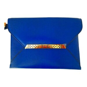 New Stella And Dot Envelope Clutch Wristlet COBALT Blue with Card Holders